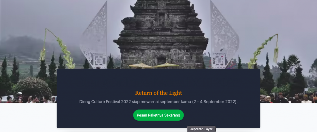 Laman Pembelian Tiket Dieng Culture Festival 2022 - festivaldieng.id